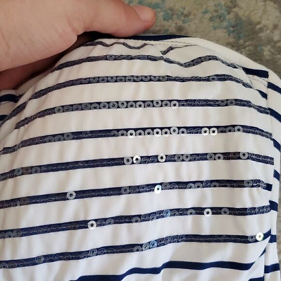 Sperry Top Sider Navy Blue & White Striped Nautical Tankini Bathing Suit Size S - Picture 9 of 15